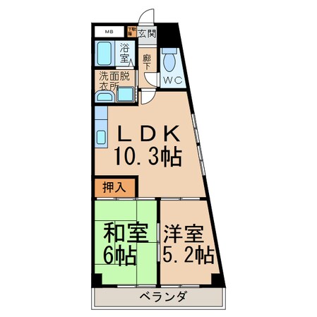 大平コーポラスⅡの物件間取画像